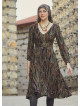 Boho Style Ruffle Sleeve Mink Patterned Dress